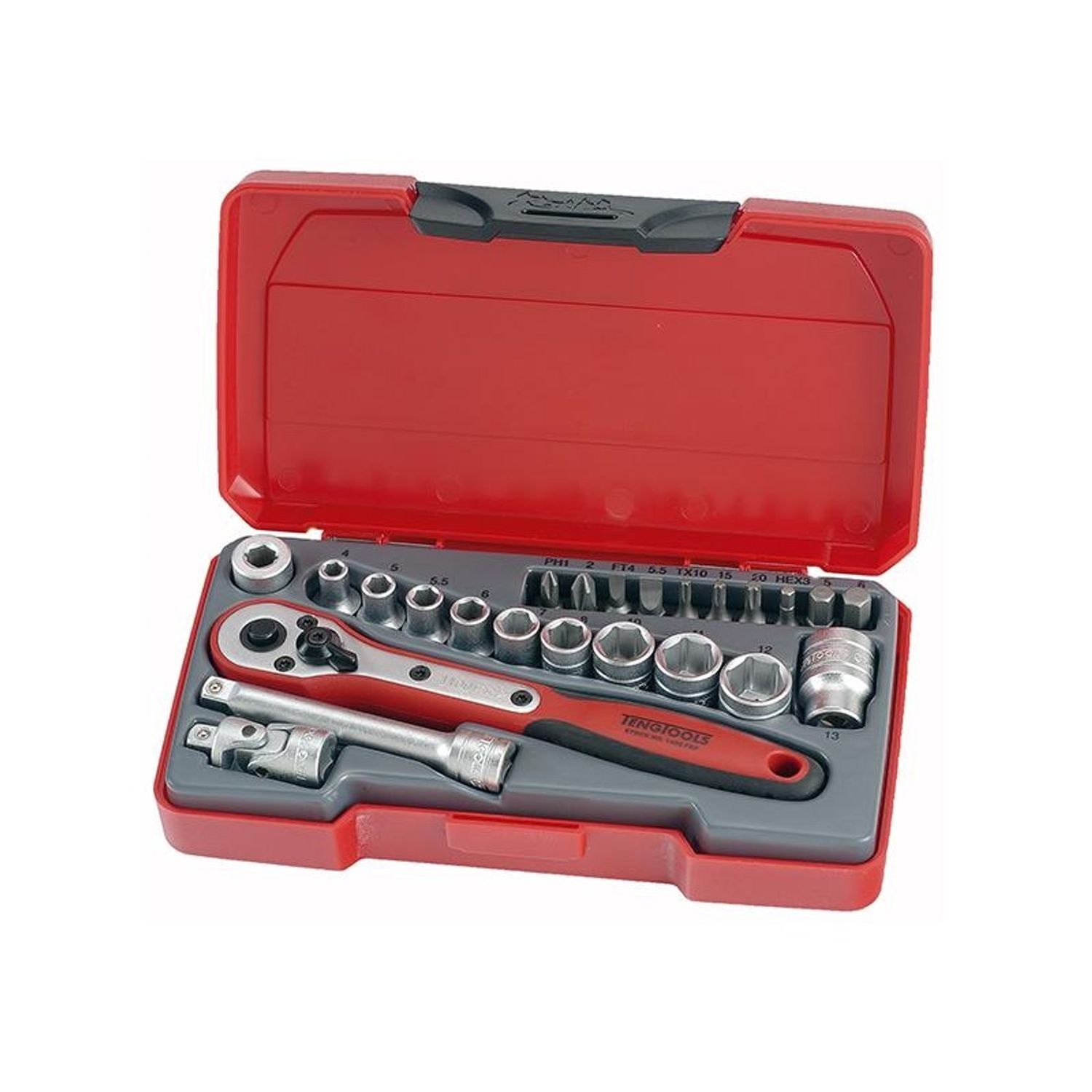 Teng T1424 Socket Set Of 24 Metric 1/4In Drive A - Multi Colour
