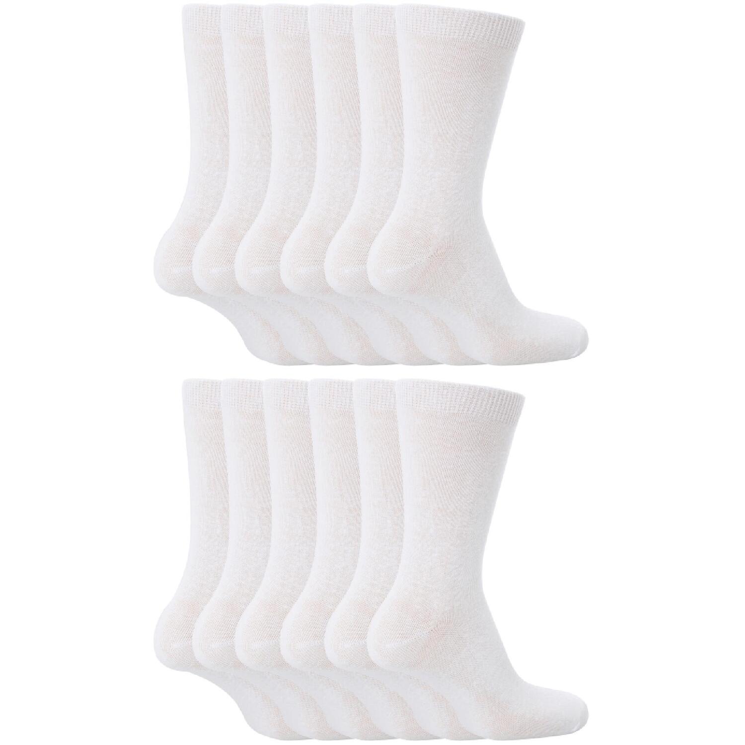 Sock Snob 12 Pair Multipack Kids Plain School Socks - Image 2