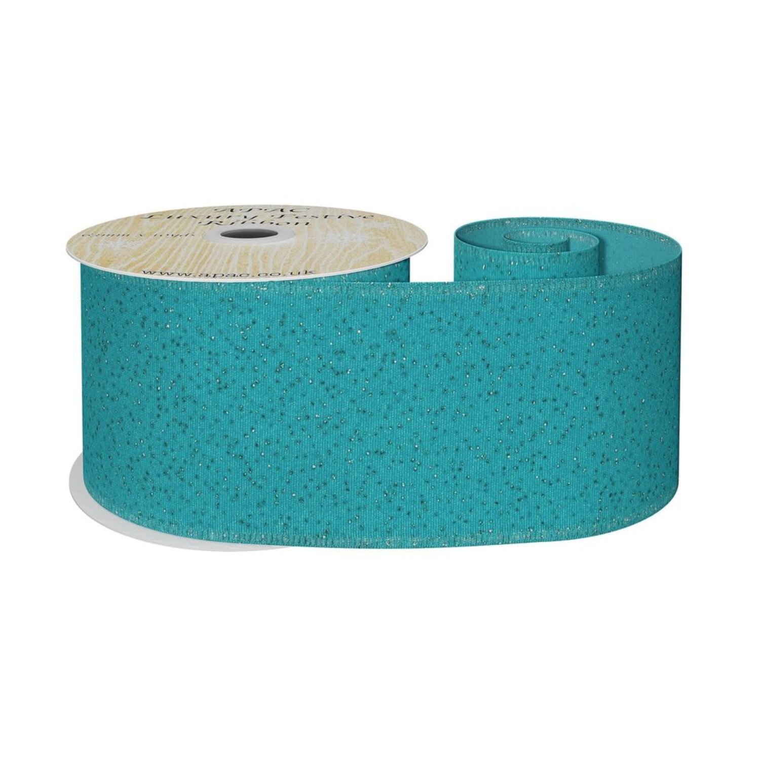 Kdmd Turquoise Ribbon With Blue Sparkles X 10Yd - Blue