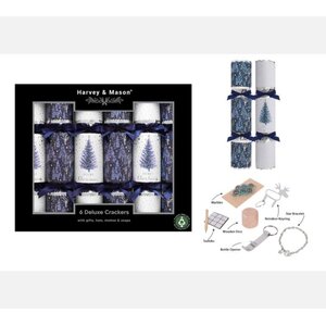 Blue Deluxe Tree Crackers Pack of 6