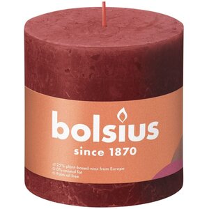 KDMD Bolsius Rustic Delicate Red Shine Pillar Candle