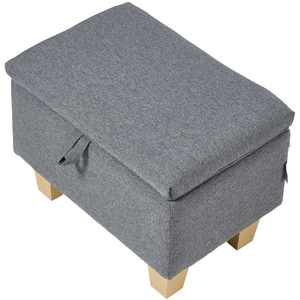 Upholstered Storage Ottoman - Dark Grey