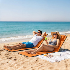 Orange Outsunny Set Of 2 Beach Mat Seat shot 20722434