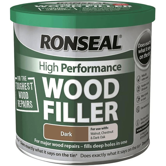 Ronseal High Performance Wood Filler, Dark, 275g.