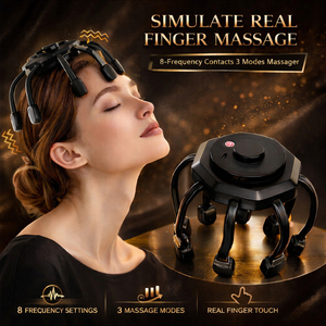 8 Finger Electric Head Massager - USB Rechargeable, 3 Modes