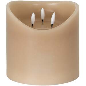 Natural Glow 6x6 Taupe Melted LED Candle