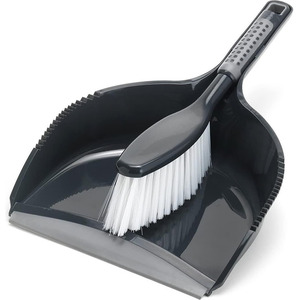 Addis ComfiGrip Metallic Graphite Dustpan And Brush Set