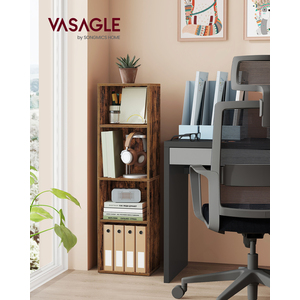 VASAGLE Storage Shelf, 4-Tier Open Bookcase, Shelving Unit for Home Office, Living Room, Dining Room