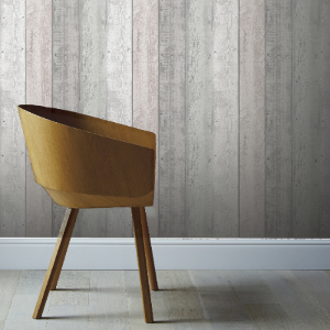 Arthouse Painted Blush Grey Wood Wallpaper