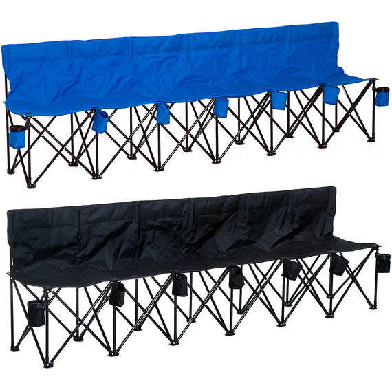 Outsunny Folding Bench Multi Deck Chair With Cup Holder