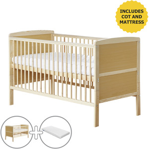 Sydney Natural Cotbed with Kinder Flow Mattress