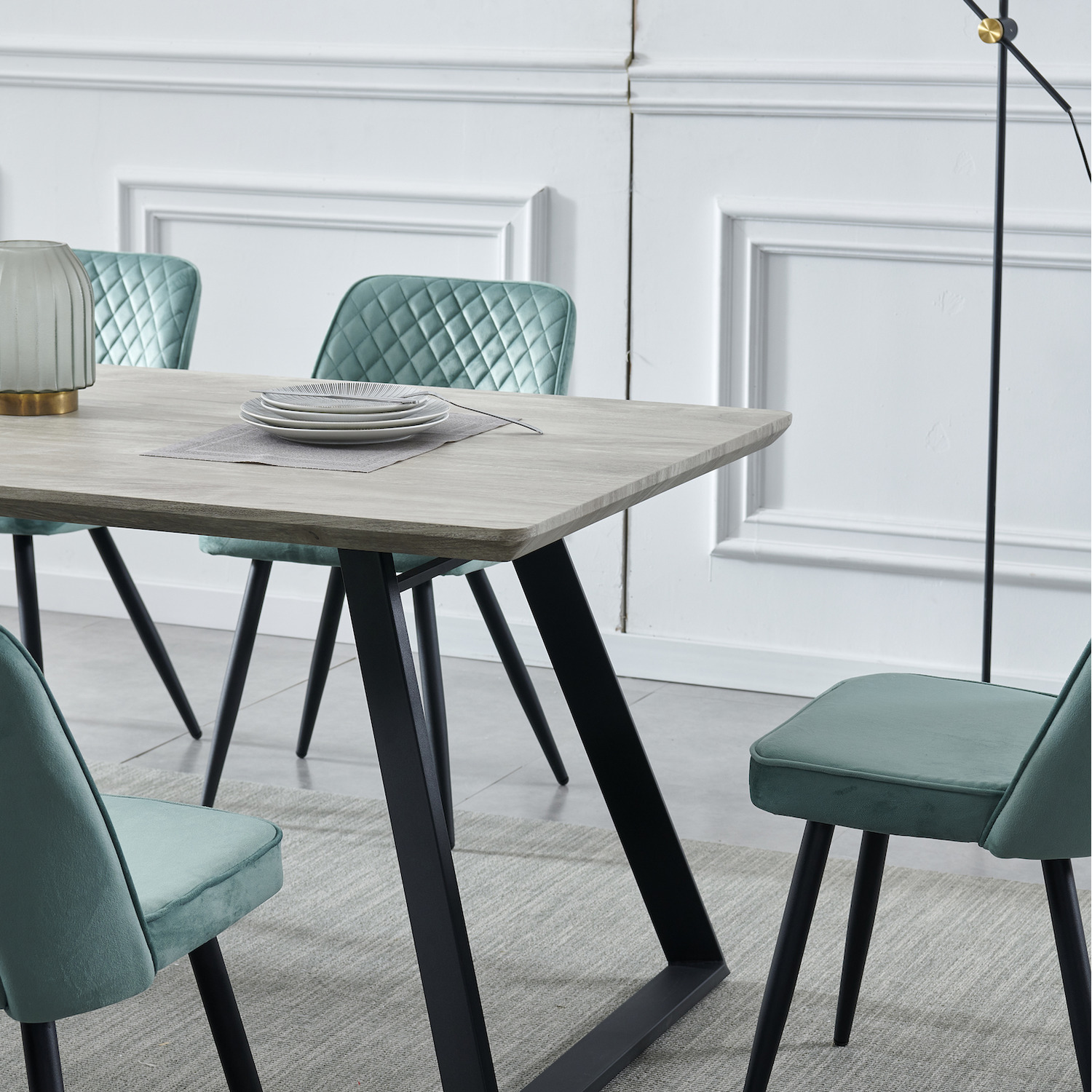 Dorchester Dining Table Set - Teal 6