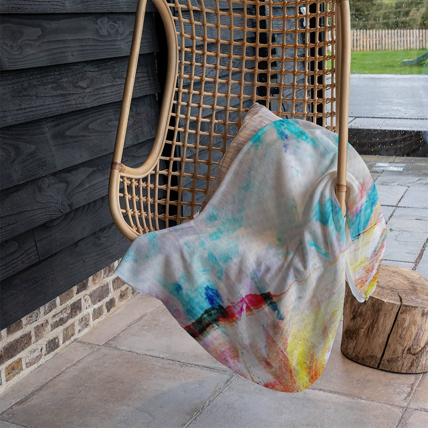 Beach View Cliffs Blanket - Blue