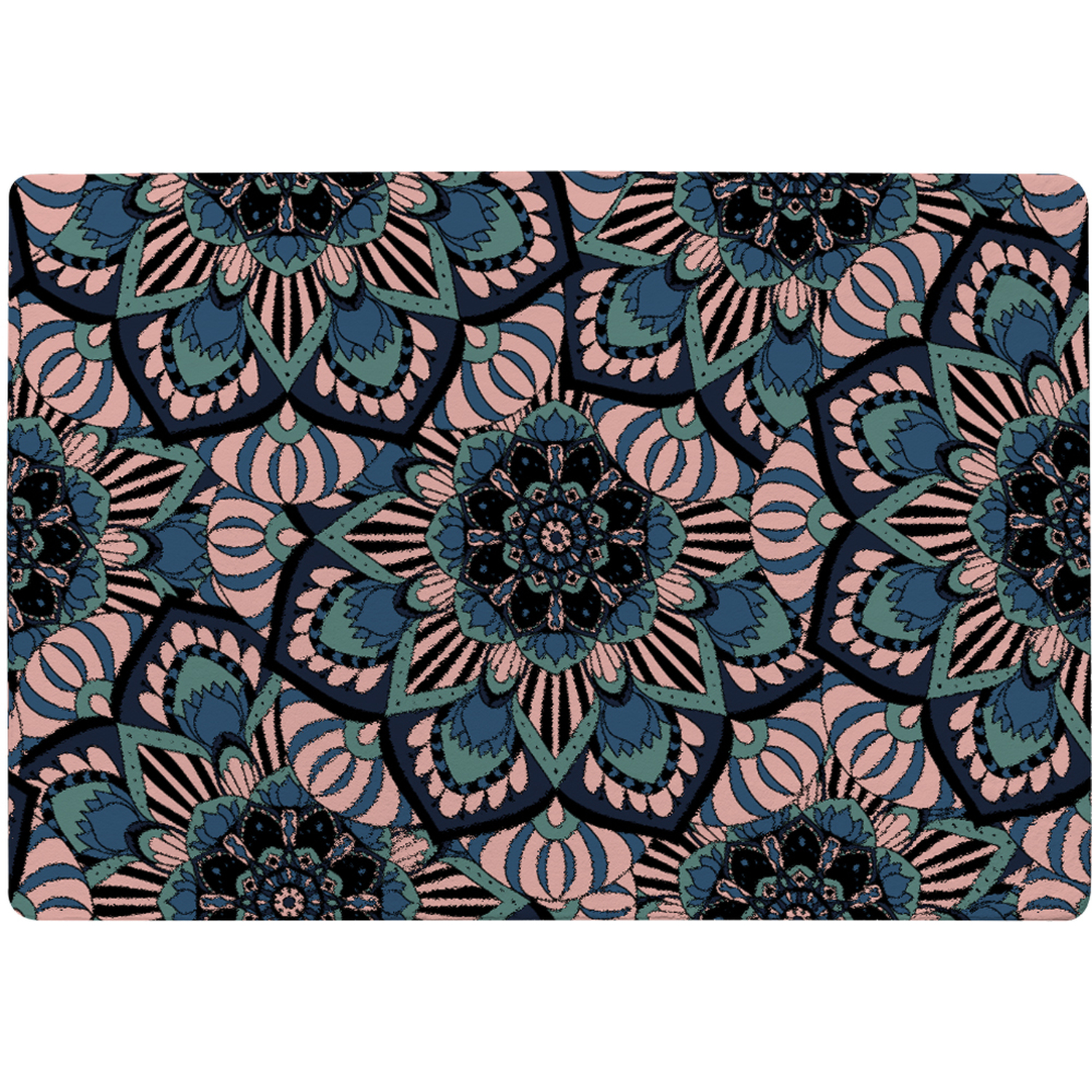 Mandalas Pattern Rug - Blue / 150cm