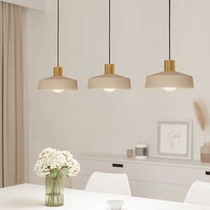 Eglo Valdiola 3-Light Pendant Light - Sandy Pink with Brushed Brass Accents