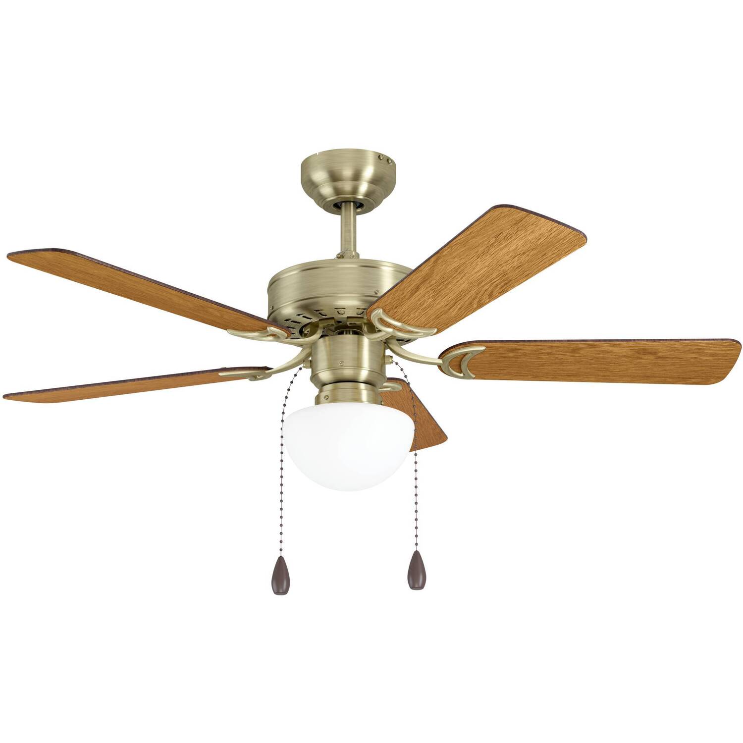 EGLO Cadiz Aged Brass And Wooden Ceiling Fan - Aged Brass thumbnail