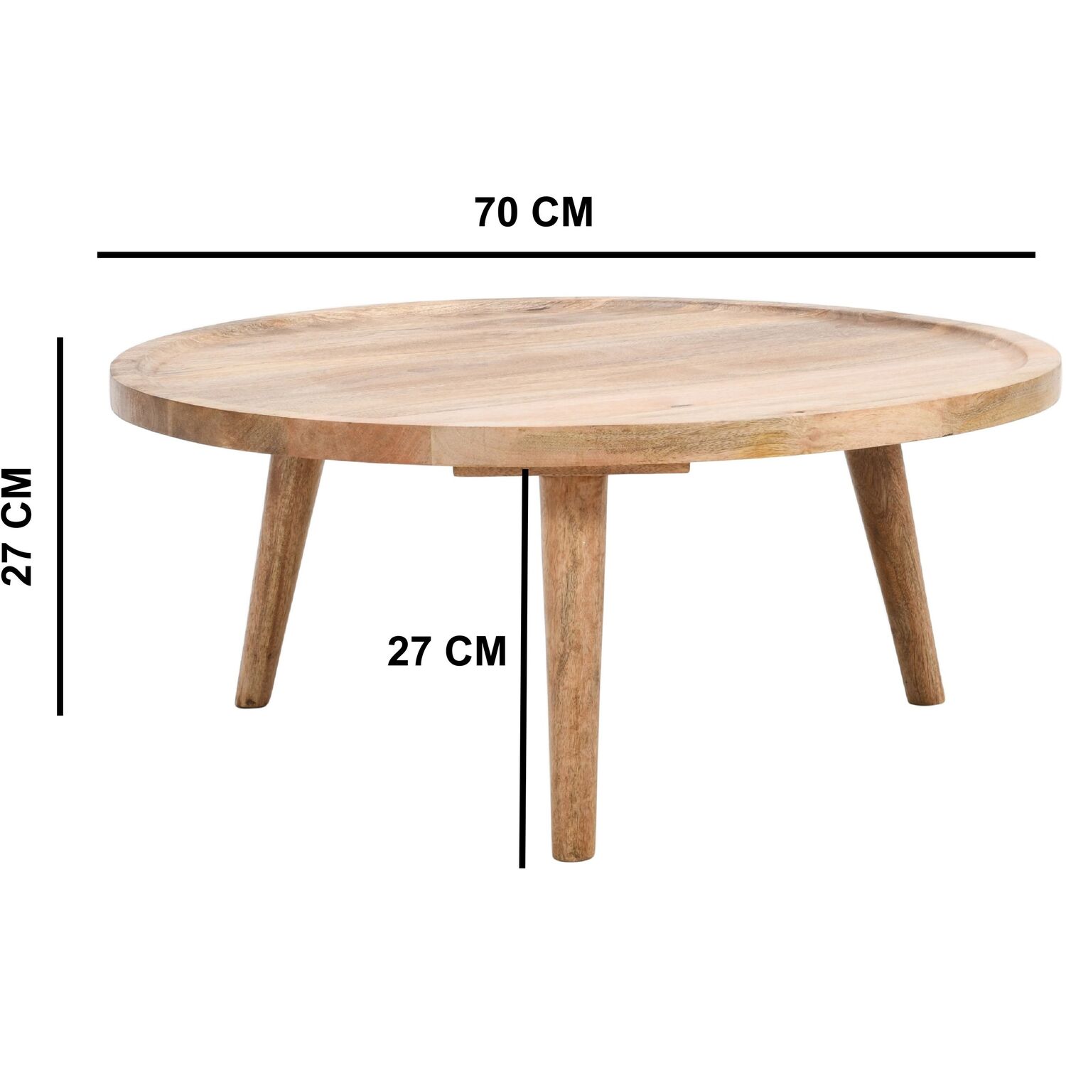 Marlow Light Mango Wood Round Low Coffee Table