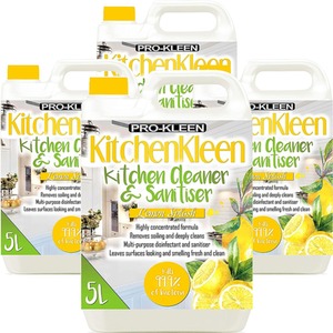 Kitchen Kleen Cleans Disinfectants and Sanitises Lemon Splash