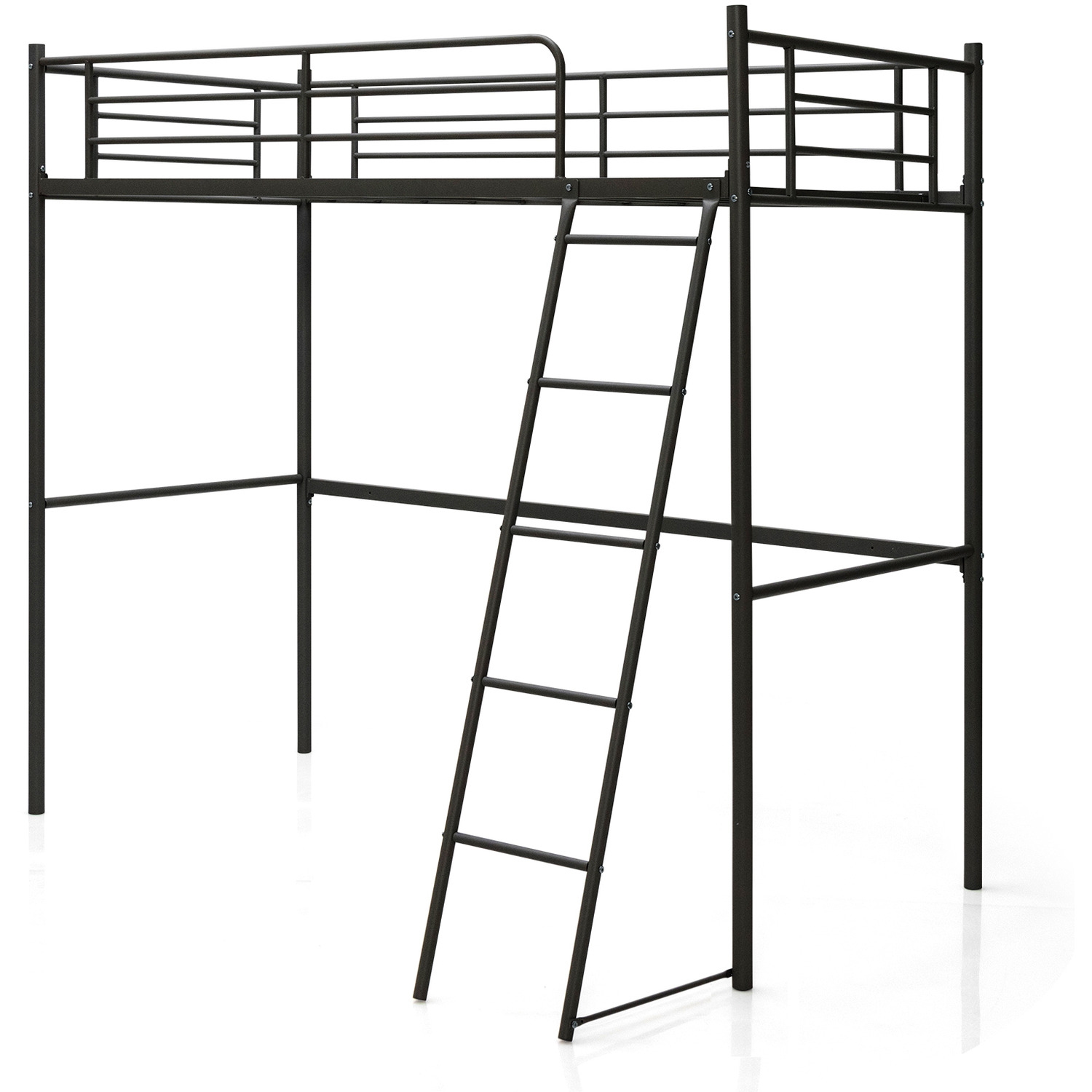Heavy-duty Metal Loft Bed - Black