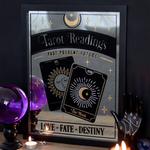 Mystery and Whimsy Tarot Readings Mirrored Wall Hanging