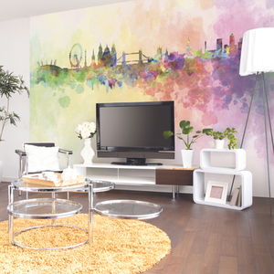 Watercolour London Skyline Wall Mural