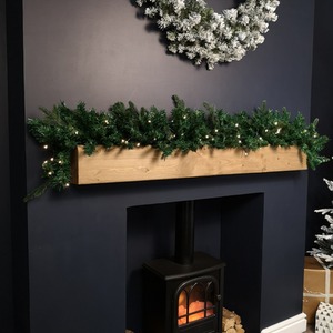 Plain Pre-Lit Christmas Garland with Warm White LED Lights an 164 Tips