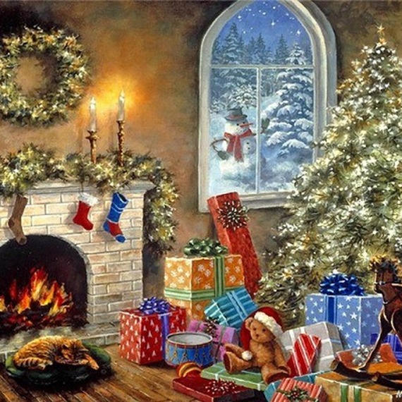 Christmas Morning Diamond Art Canvas Painting