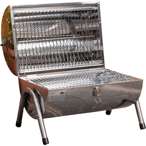 Portable Barrel Style Charcoal Barbecue BBQ