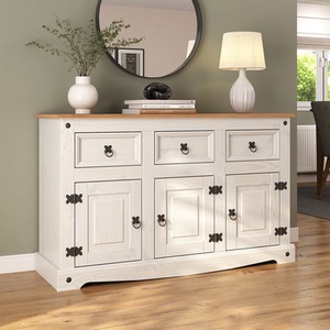 Corona White 3 Door 3 Drawer Sideboard