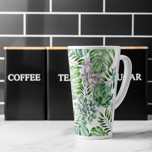 Watercolour Botanical Leaves Latte Mug