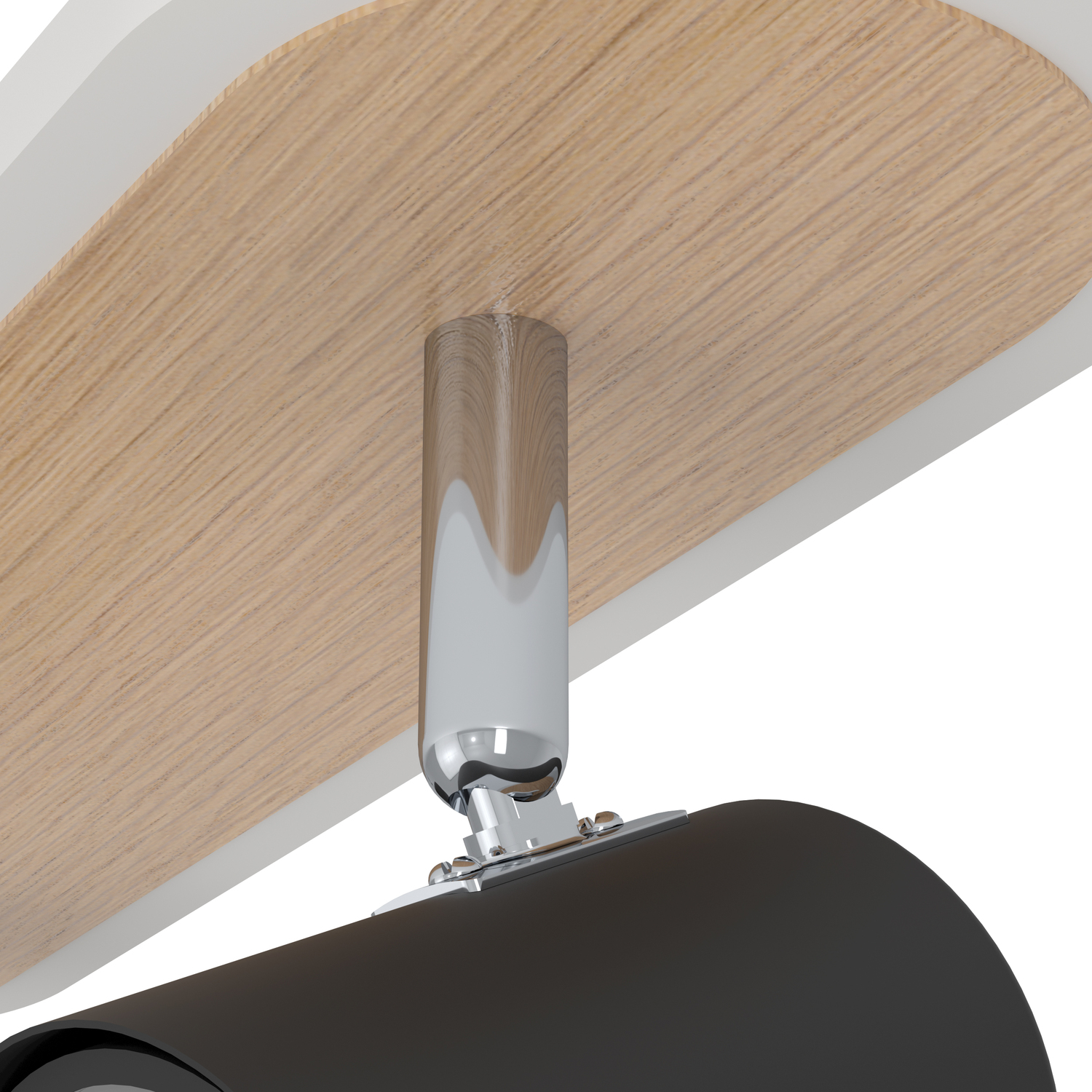Rimbocchi Natural Wood Modern 3 Light Spotlight - Black