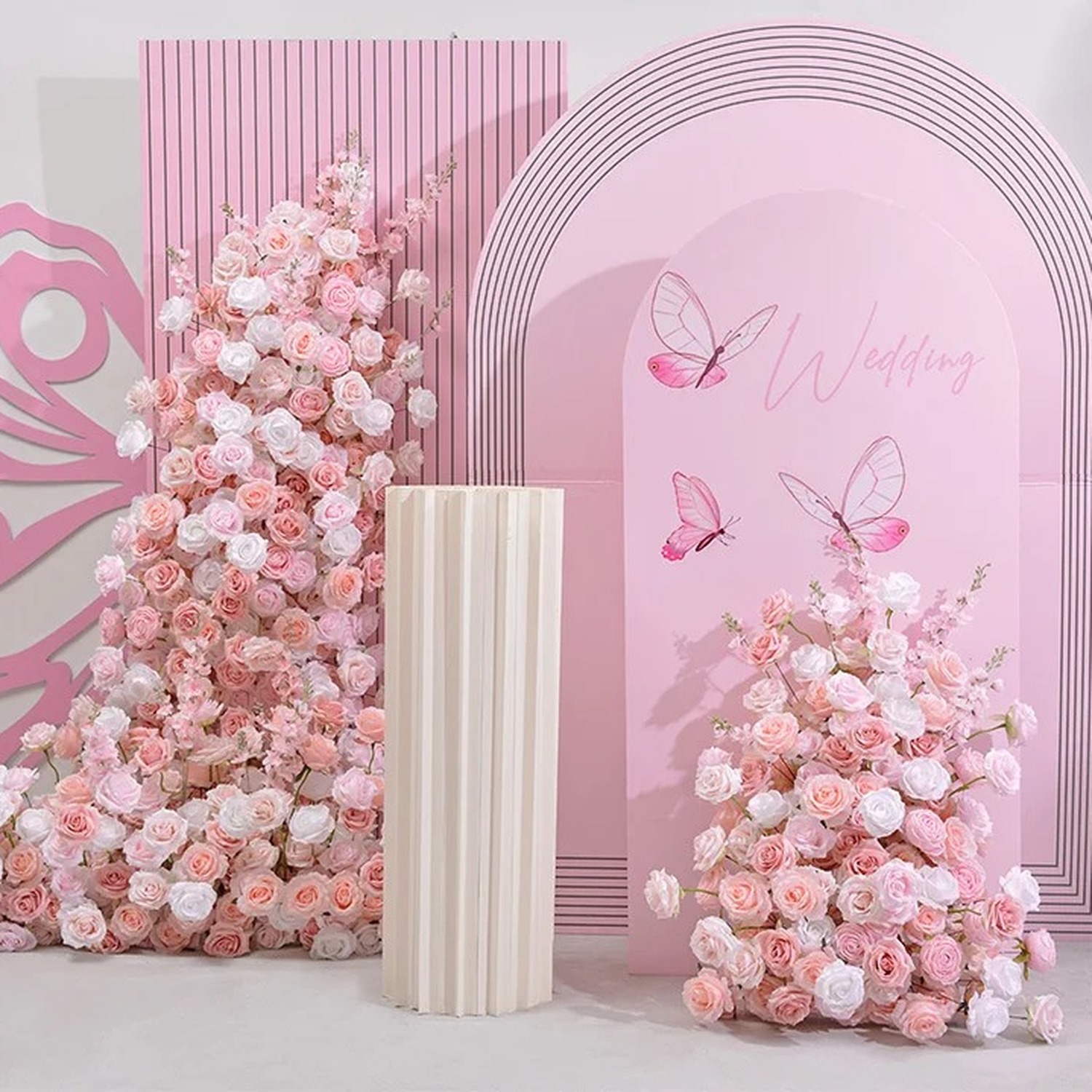 Rose Flower Arrangement Wedding Backdrop - Blush Pink