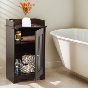 Bathroom Storage Floor Cabinet Door Cupboard Shelves Organiser