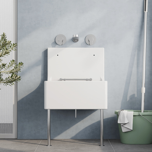 1 Bowl Fireclay Cleaner Sink with Grill Legs 515 x 535 x 393mm