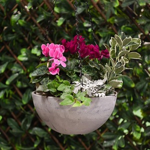 Marble Effect Hanging Basket Durable 25cm Diameter