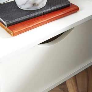 White Home Source Boden 1 Drawer Bedside Table Bedroom Storage Unit shot 7271750