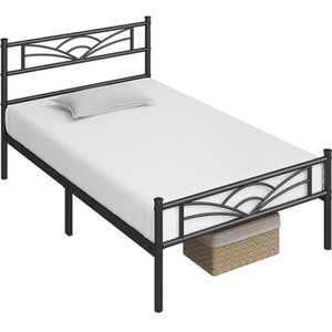 Black / Single Metal Bed Frame with Cloud Design shot 7278649