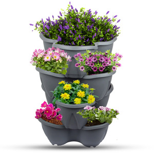 6 x Large Vertical Strawberry Stackable Planter Pots
