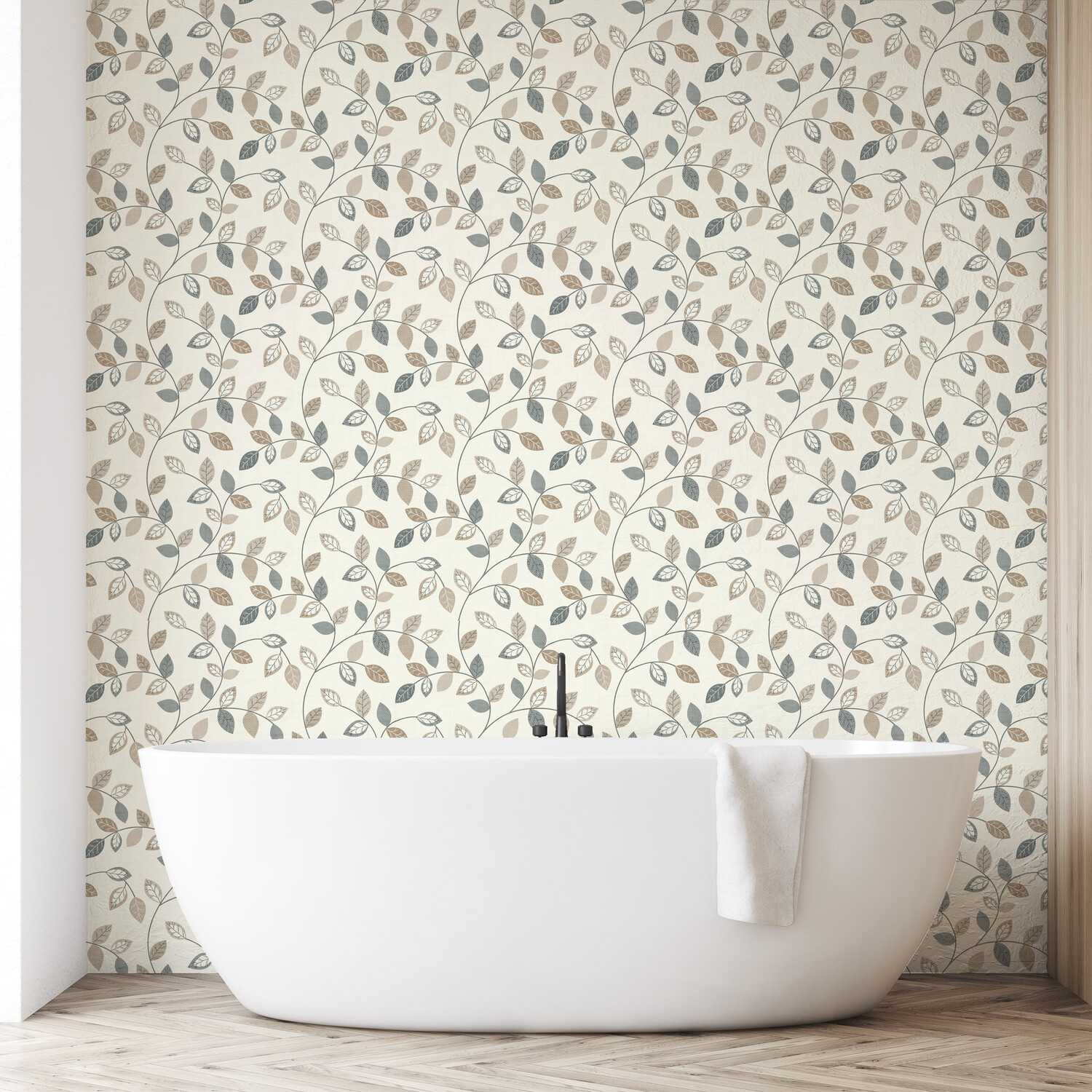 Arthouse Japandi Leaf Trail Wallpaper - Natural