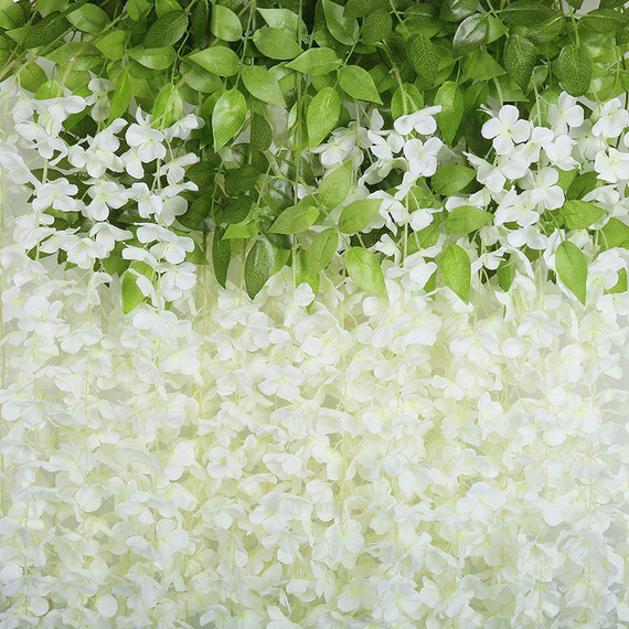 Set of 12 Hanging Artificial Wisteria Vines