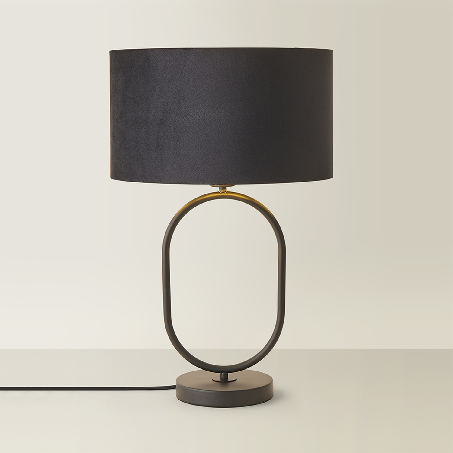 Image of Antonia Matte Black Oval Table Lamp&hellip;