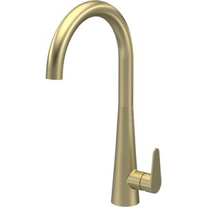 Kitchen Mono Mixer Tap with 1 Lever Handle Brushed Brass 398mm