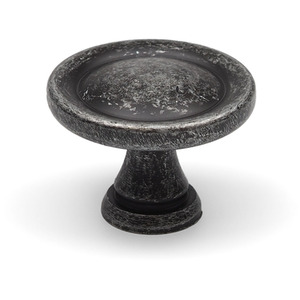 Antique Silver Cabinet Knob Classic Aged Zinc Round Kitchen Cupboard