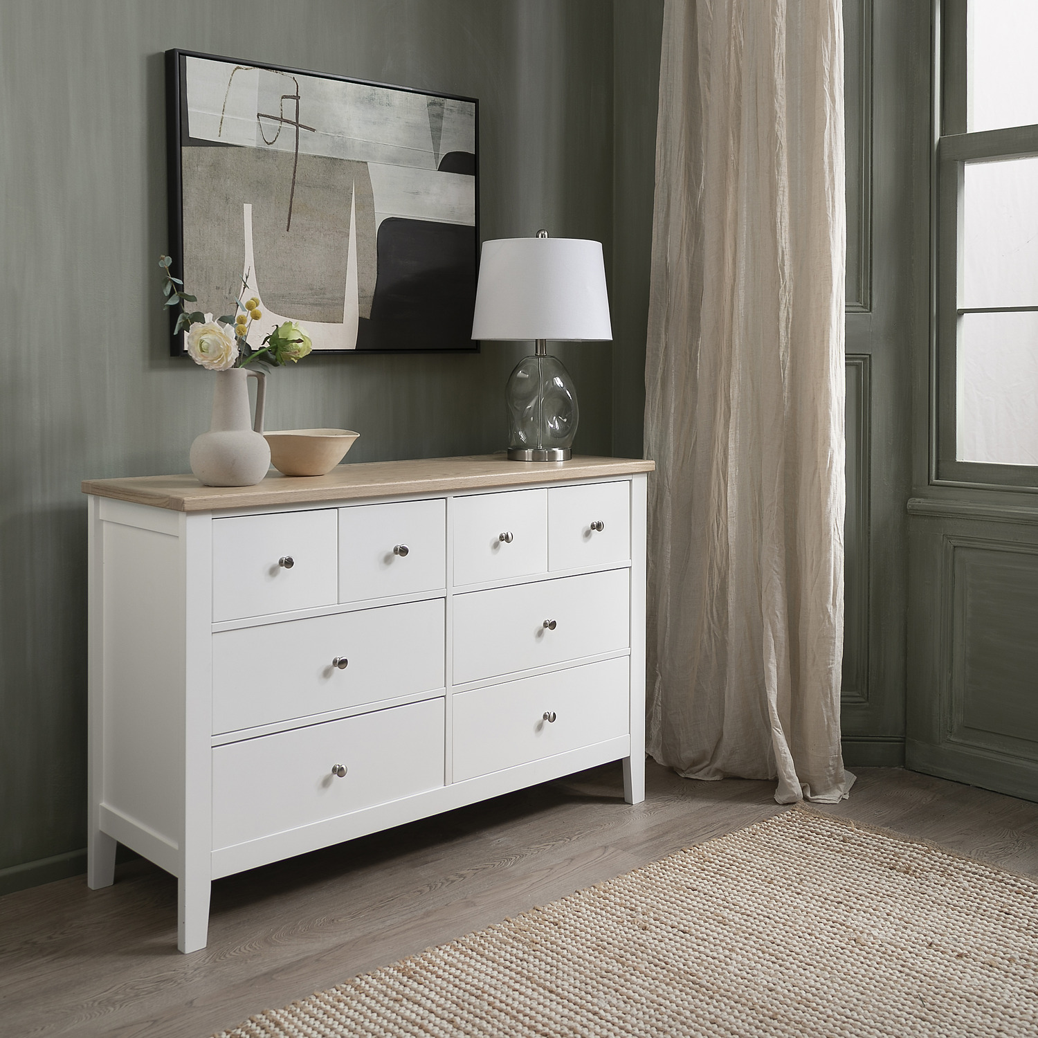 Leines 8 Drawer Chest Of Drawers - White