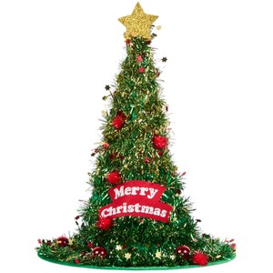 Tinsel Merry Christmas Pointed Hat