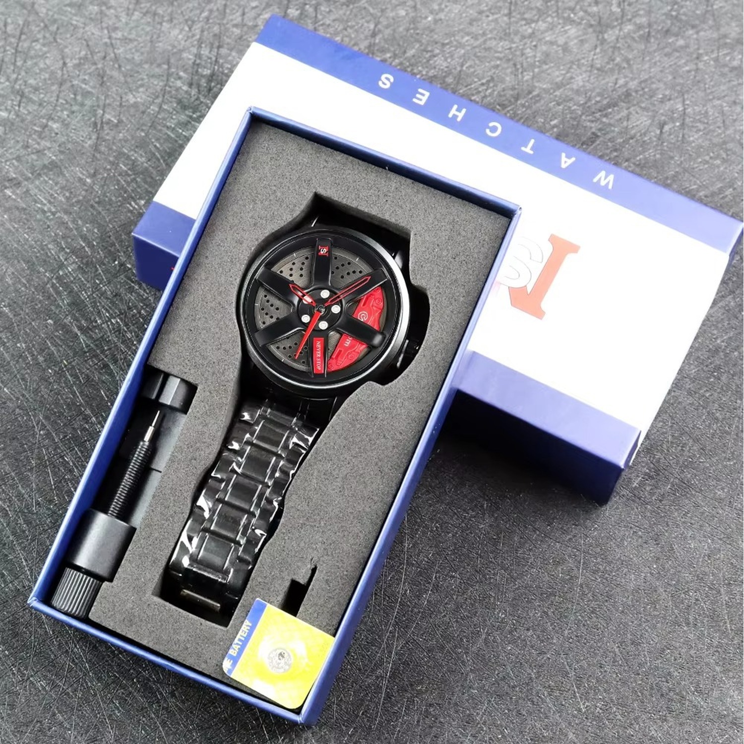 Wheel Rotation Watch Men's wheel Rotating Waterproof Watch with 5 Styles