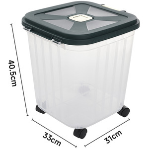 Kidkid Storage Box Pet Food Bin with Flip Lid and Wheels
