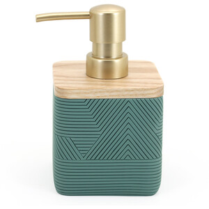Sage Wood Geo Soap Dispenser