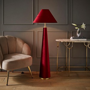 Martha Conical Velvet Midi Floor Lamp