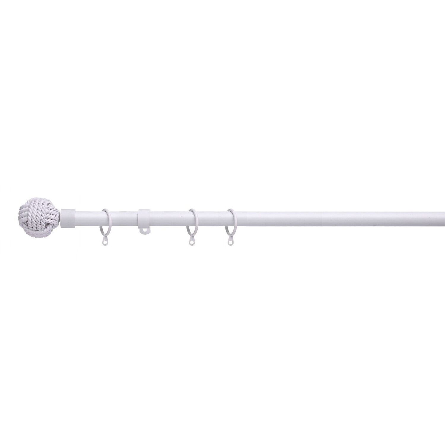 19 mm Extendable Metal Curtain Poles Rods - White / 120cm
